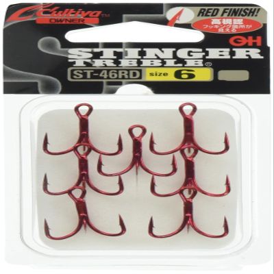 Owner Hook Cartiva ST-46RD Stinger Triple Hook Red Finish No. 6