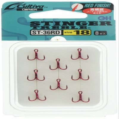 Owner 11630 ST-36RD Triple Hook Stinger Triple Hook No. 18 Red