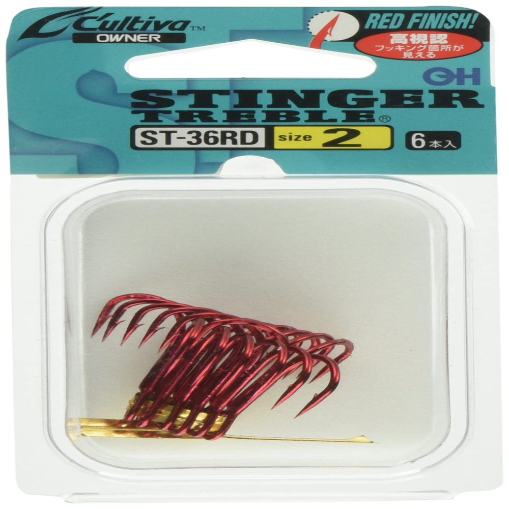 Owner ST-36RD Triple Hook, Stinger Triple Hook, No. 2, Red 11630