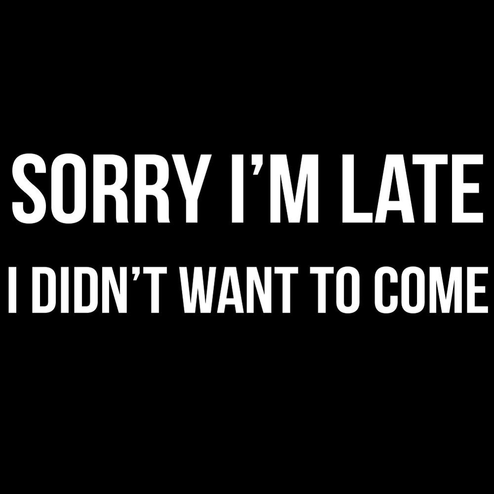 Funny Sorry I'm Late I Didn't Want to Come 8" Vinyl Sticker Car Decal (8" Black)
