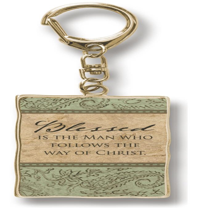 Cathedral Art Abbey & CA Gift Gold Blessed Man Artmetal Key Ring, One Size, Multi