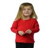 Monag Lettuce Edge Long Sleeve Toddler Girl, Kids Blank Tshirt, Girly Top 4Y Red view 1