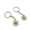 2 Pieces Antique Bronze Keychain Key Chain Tags Keyring Ring Jewelry Making Charms Supplies KC0763 Sunflower view 1