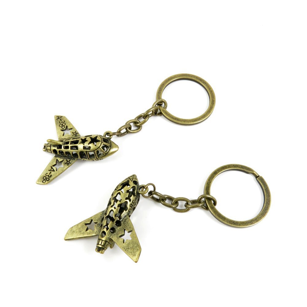 1 Pieces Antique Bronze Keychain Key Chain Tags Keyring Ring Jewelry Making Charms Supplies KC1071 Airplane Airbus A 380