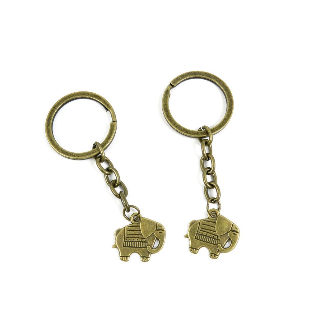 1 Pieces Antique Bronze Keychain Key Chain Tags Keyring Ring Jewelry Making Charms Supplies KC1110 Thai Elephant