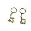5 Pieces Antique Bronze Keychain Key Chain Tags Keyring Ring Jewelry Making Charms Supplies KC0217 Diamond Shape view 1