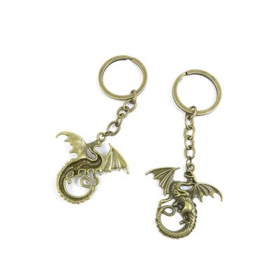 1 Pieces Antique Bronze Keychain Key Chain Tags Keyring Ring Jewelry Making Charms Supplies KC0815 Dragon