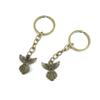 5 Pieces Antique Bronze Keychain Key Chain Tags Keyring Ring Jewelry Making Charms Supplies KC0543 Elf Bow Tie Angel view 1