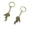 1 Pieces Antique Bronze Keychain Key Chain Tags Keyring Ring Jewelry Making Charms Supplies KC0549 Snake Angel view 1