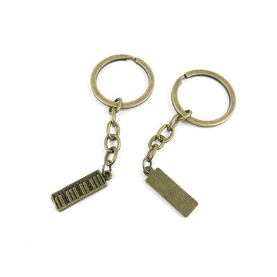 1 Pieces Antique Bronze Keychain Key Chain Tags Keyring Ring Jewelry Making Charms Supplies KC0559 Electric Piano