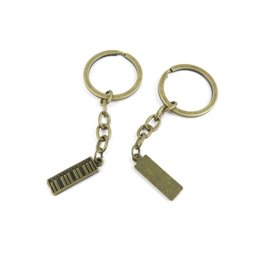 1 Pieces Antique Bronze Keychain Key Chain Tags Keyring Ring Jewelry Making Charms Supplies KC0559 Electric Piano
