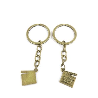 1 Pieces Antique Bronze Keychain Key Chain Tags Keyring Ring Jewelry Making Charms Supplies KC0560 Clap Slate Board