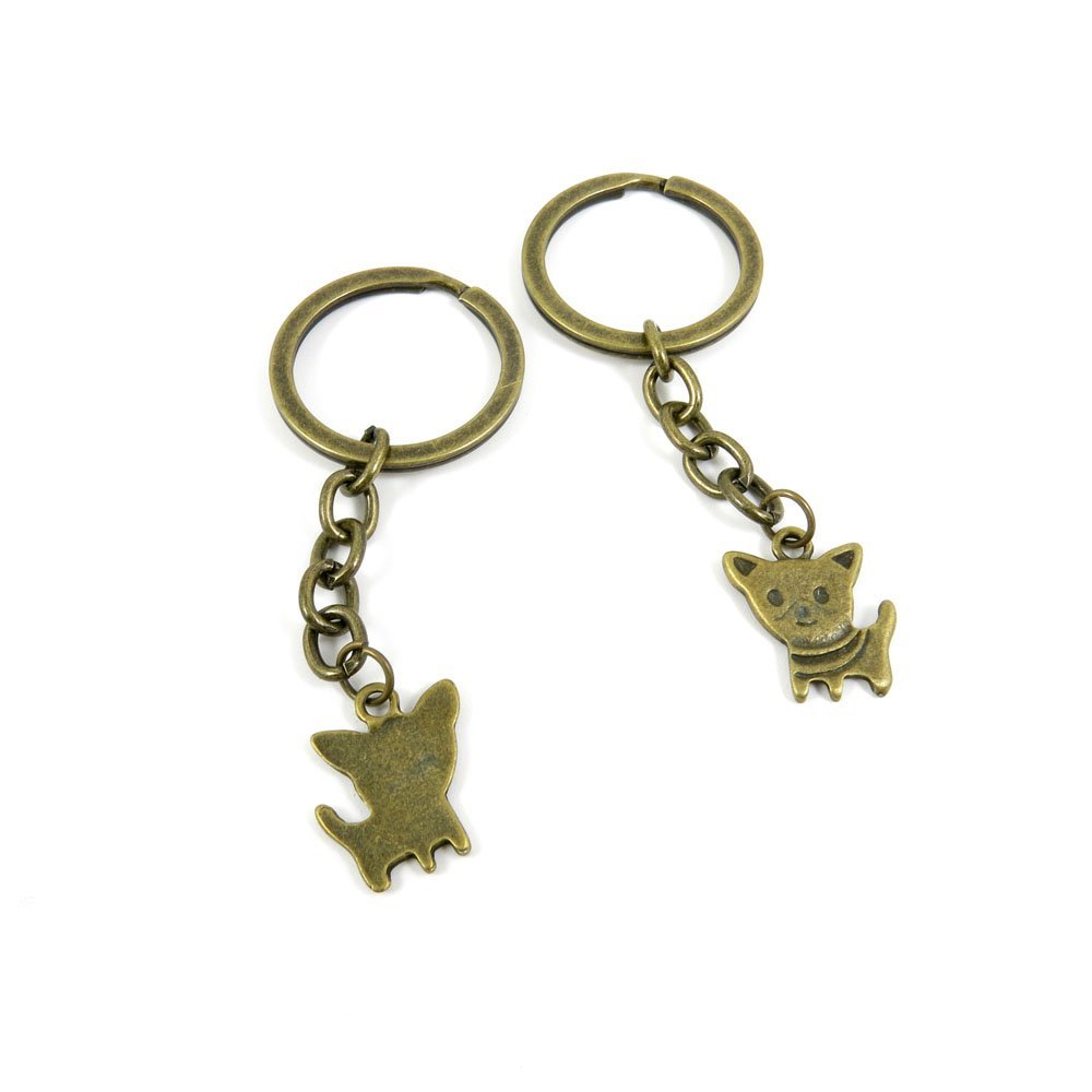 1 Pieces Antique Bronze Keychain Key Chain Tags Keyring Ring Jewelry Making Charms Supplies KC0071 Puppy Dog