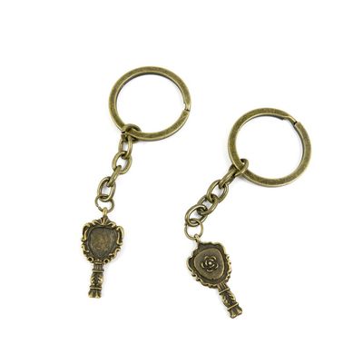 1 Pieces Antique Bronze Keychain Key Chain Tags Keyring Ring Jewelry Making Charms Supplies KC0972 Rose Mirror