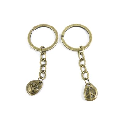 20 Pieces Antique Bronze Keychain Key Chain Tags Keyring Ring Jewelry Making Charms Supplies KC0566 Peace Anti War Signs Drop