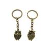 5 Pieces Antique Bronze Keychain Key Chain Tags Keyring Ring Jewelry Making Charms Supplies KC0840 Owl view 1
