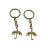 2 Pieces Antique Bronze Keychain Key Chain Tags Keyring Ring Jewelry Making Charms Supplies KC1011 Umbrella view 1
