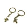 1 Pieces Antique Bronze Keychain Key Chain Tags Keyring Ring Jewelry Making Charms Supplies KC0254 Airplane Aircraft view 1