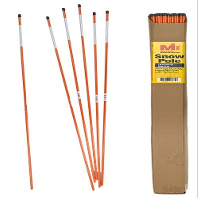 Snow Pole Plain with Reflective, 48", Orange (Pack of 100)