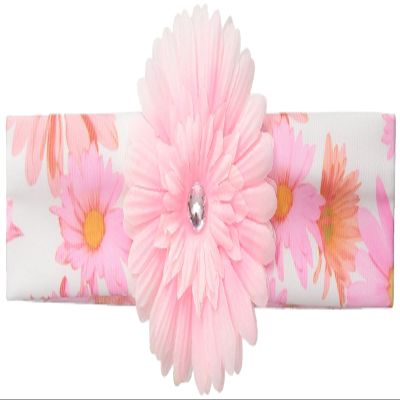 Kate Mack Girls' Little Dottie Daisy Swim Headband, Pink, 2-4T