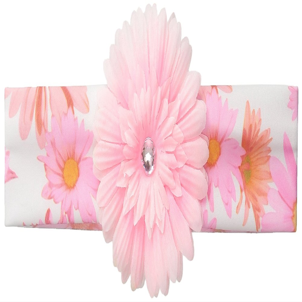 Kate Mack Girls' Little Dottie Daisy Swim Headband, Pink, 2-4T