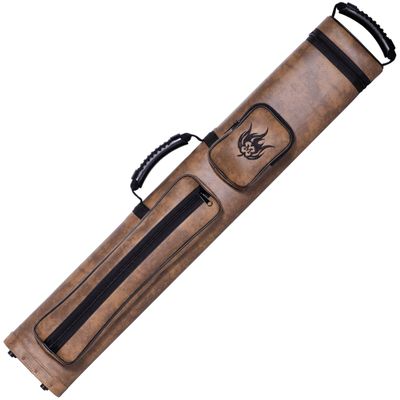 McDermott Wildfire Embossed 2x4 Faux Leather Hard Pool/Billiard Cue Case - Brown