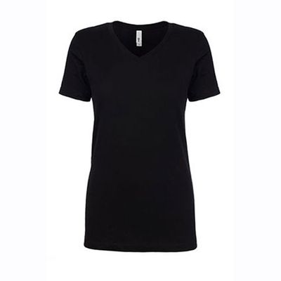 Next Level Women's Lightweight V-Neck Jersey T-Shirt - 1540, Black, X-Small