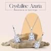 Crystalline Azuria Women 18K White Gold Plated Teardrops White Zirconia Crystals Set Necklace 17.7 inches Dangle Earrings view 2