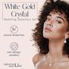 Crystalline Azuria Women 18K White Gold Plated Teardrops White Zirconia Crystals Set Necklace 17.7 inches Dangle Earrings view 3