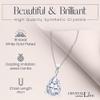 Crystalline Azuria Women 18K White Gold Plated Teardrops White Zirconia Crystals Set Necklace 17.7 inches Dangle Earrings view 4