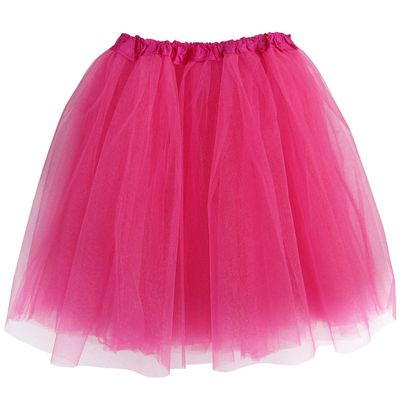 Adult Size 3-Layer Tutu Skirt - Princess Costume Ballet Party Warrior Dash/Run (Hot Pink),One Size