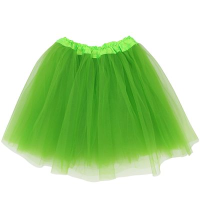 Adult Size 3-Layer Tutu Skirt - Princess Costume Ballet Party Warrior Dash/Run (Lime Green),One Size