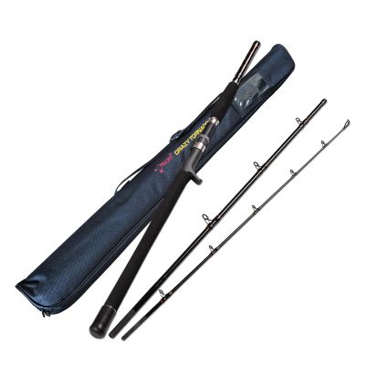 Portable Saltwater Offshore Heavy 3-Piece Travel Graphite Baitcasting Fishing Poles Casting Boat Jigging Trolling Conventional Rods with Rod Case Bag (20-50lbs,8' Heavy)