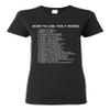 Ladies How to Use The F Word F*ck Funny Humor DT T-Shirt Tee (Small, Black) view 1