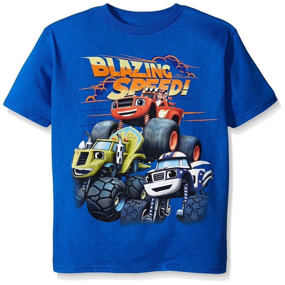 Blaze and the Monster Machines Little Boys' Short Sleeve T-Shirt Shirt, Royal, Medium-5/6