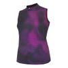 Monterey Club Women's Two Tone Dot Printed Mock Neck Sleeveless Shirt #4313 (Pink Lightning/Black, X-Large) view 1