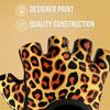 Contraband Pink Label 5297 Womens Design Series Leopard Print Lifting & Rowing Gloves (Pair) - Lightweight Vegan Medium Padded Microfiber Amara Leather w/Griplock Silicone (Orange/Black X-Small) view 4