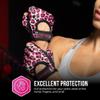 Contraband Pink Label 5297 Womens Design Series Leopard Print Lifting & Rowing Gloves (Pair) - Lightweight Vegan Medium Padded Microfiber Amara Leather w/Griplock Silicone (Pink/White Small) view 4