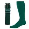 SteelLocker Baseball/Softball Belt & Sock Combo (Large (Men 9-12, Ladies 10-13), Dark Green) view 1