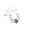 2 PCS Fashion Jewelry Necklace Long Chain Pendent Sweater Collar Bib Choker Collier Skull Angel wings view 2