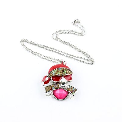2 PCS Fashion Jewelry Necklace Long Chain Pendent Sweater Collar Bib Choker Collier Shiny Skull Pirate