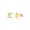 2 Pairs Men Boy Jewelry Cufflinks Cuff Links Party Favors Gift Wedding 88729 Golden Letter K view 1