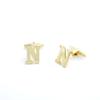 2 Pairs Men Boy Jewelry Cufflinks Cuff Links Party Favors Gift Wedding 70832 Golden Letter N view 1