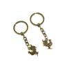 5 Pieces Antique Bronze Keychain Key Chain Tags Keyring Ring Jewelry Making Charms Supplies KC0444 Rooster Cock view 1