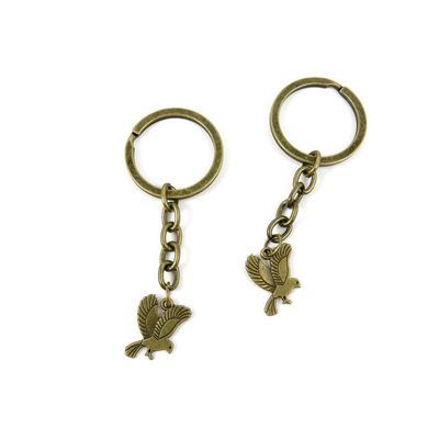 5 Pieces Antique Bronze Keychain Key Chain Tags Keyring Ring Jewelry Making Charms Supplies KC0447 Little Eagle