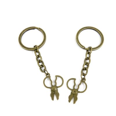1 Pieces Antique Bronze Keychain Key Chain Tags Keyring Ring Jewelry Making Charms Supplies KC0143 Scissors