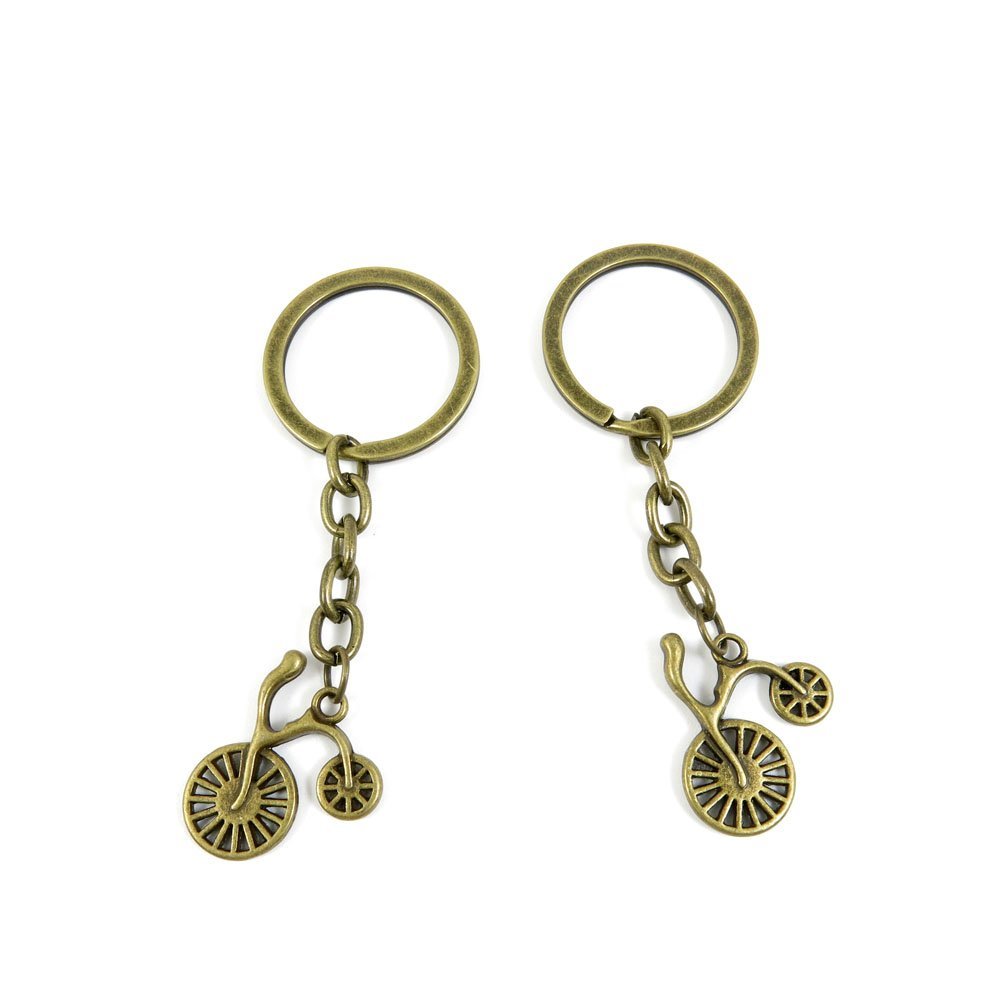 20 Pieces Antique Bronze Keychain Key Chain Tags Keyring Ring Jewelry Making Charms Supplies KC0156 Bicycle Bike