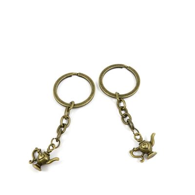 1 Pieces Antique Bronze Keychain Key Chain Tags Keyring Ring Jewelry Making Charms Supplies KC0157 Flagon Wine Pot