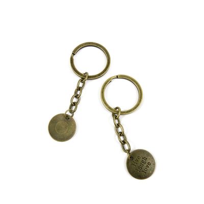 1 Pieces Antique Bronze Keychain Key Chain Tags Keyring Ring Jewelry Making Charms Supplies KC0464 Live Laugh Love