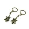 1 Pieces Antique Bronze Keychain Key Chain Tags Keyring Ring Jewelry Making Charms Supplies KC1064 Hollow Turtle view 1